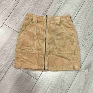 Tan Corduroy Mini Skirt
